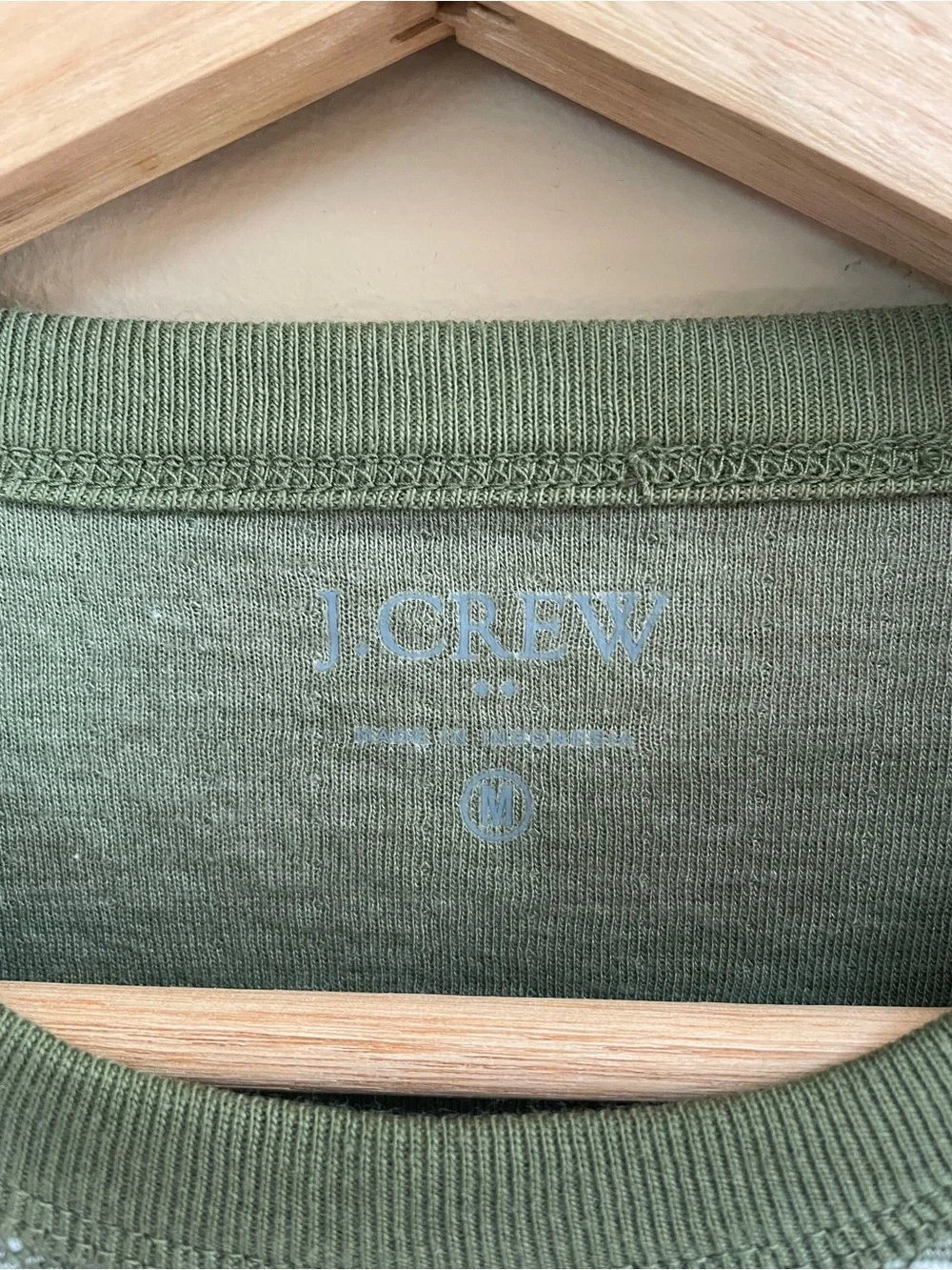 J Crew Mens Striped Long Sleeve Crew Neck‎ Shirt Tee Size Medium Green NWOT